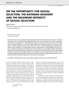 on the opportunity for sexual selection, the bateman gradient and