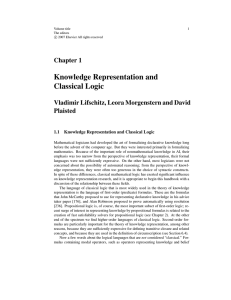 Knowledge Representation and Classical Logic