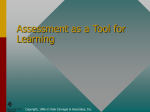 Assessment as a Tool for Learning
