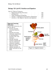 Biology 13A Lab #13: Nutrition and Digestion