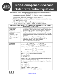 Solving Non-Homogeneous Second Order Differential Equations
