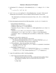 Solutions to Discussion #14 Worksheet