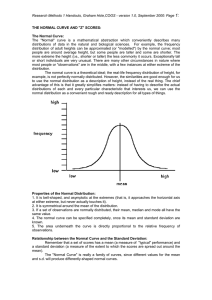 the normal curve and "z" scores