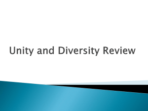 Unity and Diversity Review