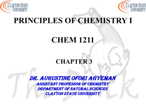 CHEMICAL EQUATIONS - Clayton State University