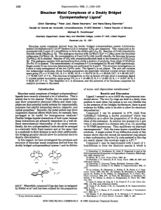 Binuclear Metal Complexes of a Doubly Bridged Cyclopentadienyl