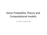 Some Probability Theory and Computational models