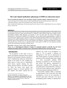 The CpG island methylator phenotype (CIMP) in