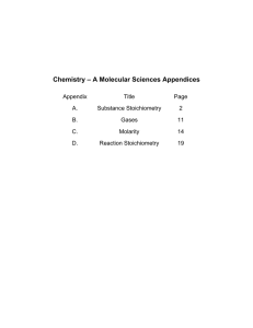 Chemistry – A Molecular Sciences Appendices