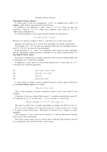 Normed Linear Spaces Topological Linear Spaces. A vector space