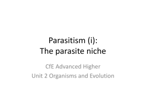 Parasitism: The parasite niche