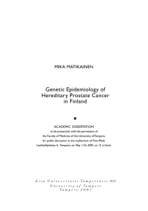 Genetic Epidemiology of Hereditary Prostate Cancer in Finland