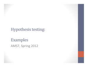 Hypothesis testing: Examples