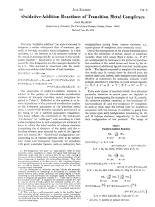 xidative=-Addition Reactions of Transition Metal Complexes