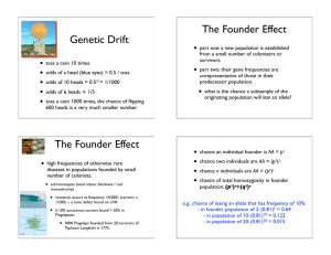 Genetic Drift The Founder Effect The Founder Effect