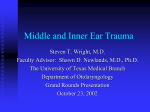 Middle and Inner Ear Trauma