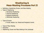 Weathering, Erosion, and Mass