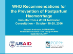WHO recommendations on PPH prevention