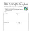 Solving Two-Step Equations