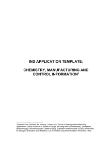 Chemistry, Manufacturing and Control Information