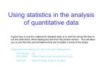 Using statistics in the analysis of quantitative data