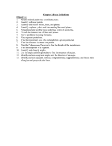 Chapter 1 Tools of Geometry Objective