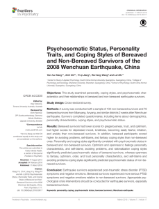 Psychosomatic Status, Personality Traits, and Coping Styles of