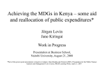Achieving the MDGs in Kenya – some aid and