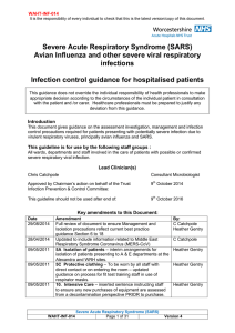 Severe Acute Respiratory Syndrome (SARS) Avian Influenza and