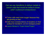 Can we use transferrin to deliver metals to cancer cells that would