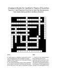 Crossword Puzzle for Synthetic Theory of Evolution