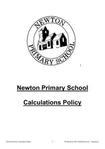 Calculation Policy - Newton Primary School