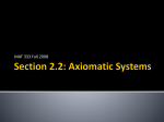 Section 2.2: Axiomatic Systems