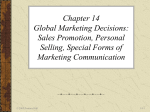 Chapter 14 Global Marketing Decisions: Sales Promotion, Personal