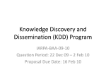 Knowledge Discovery and Dissemination (KDD) Program
