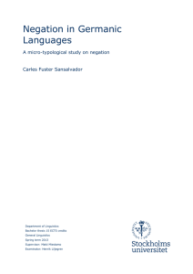 Negation in Germanic Languages