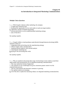 Chapter 01 An Introduction to Integrated Marketing