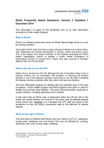 Ebola Frequently Asked Questions: Version 2 (Updated 1 December