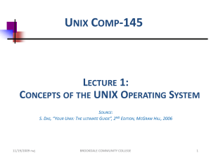 Lecture 1 - Concepts of the UNIX Operating System