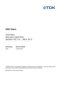 EMC filters - 3-line filters, Sine-wave output filters 300/520 V AC, 4 A