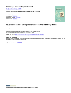 Cambridge Archaeological Journal Households and the Emergence