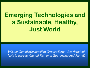 Emerging Technologies and a Sustainable, Healthy and Just World