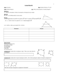 Geometry Fall 2011 Lesson 17 (S.A.S. Postulate)