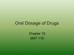 Oral Dosage of Drugs