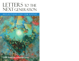 Letters to the Next Generation: Reflections for Yom Kippur