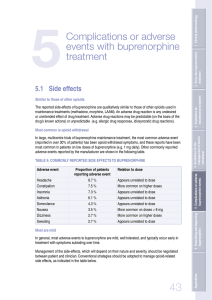 Complications or adverse events with buprenorphine