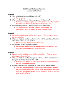 Ch 33 Rise of the Roman Republic Answers to Worksheet Section 2