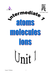 Molecules and formulae - Deans Community High School