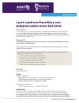 Lynch syndrome/hereditary non- polyposis colon cancer fact sheet