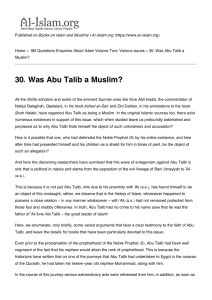 30. Was Abu Talib a Muslim? - Al